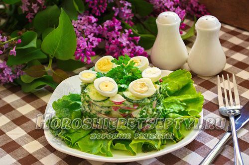 Салат с черемшой яйцами